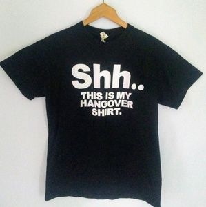 Black & White Funny Hungover Drinking T-shirt Tee
